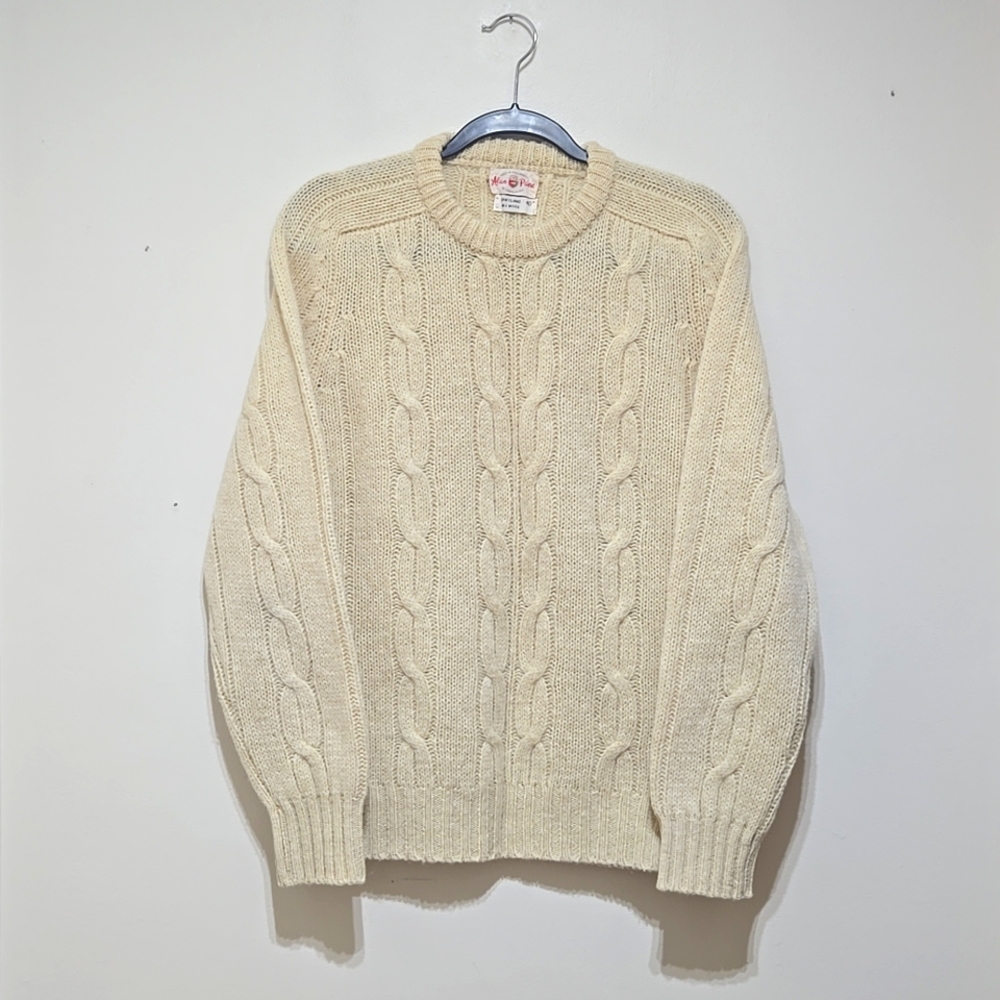 Alan Paine Vintage Wool Fishermans Crew Neck Sweater